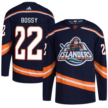 Authentic Adidas Youth Mike Bossy New York Islanders Reverse Retro 2.0 Jersey - Navy