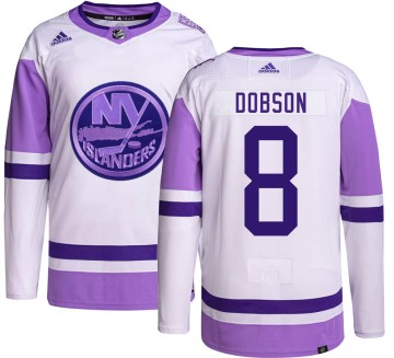 Authentic Adidas Youth Noah Dobson New York Islanders Hockey Fights Cancer Jersey -