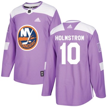 Authentic Adidas Youth Simon Holmstrom New York Islanders Fights Cancer Practice Jersey - Purple