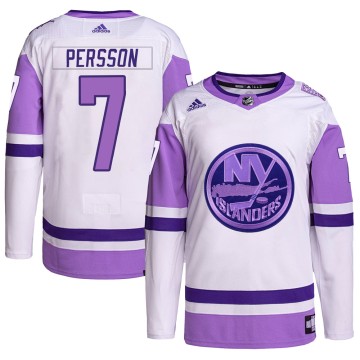 Authentic Adidas Youth Stefan Persson New York Islanders Hockey Fights Cancer Primegreen Jersey - White/Purple