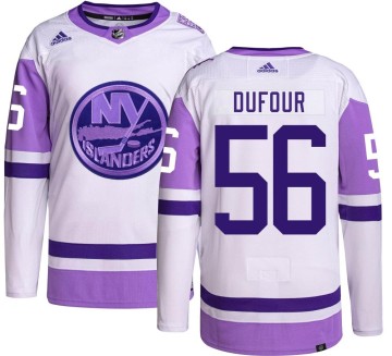 Authentic Adidas Youth William Dufour New York Islanders Hockey Fights Cancer Jersey -