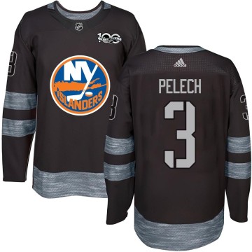 Authentic Men's Adam Pelech New York Islanders 1917-2017 100th Anniversary Jersey - Black
