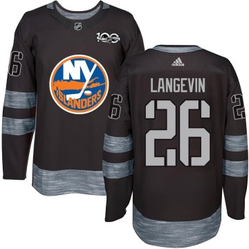 Authentic Men's Dave Langevin New York Islanders 1917-2017 100th Anniversary Jersey - Black