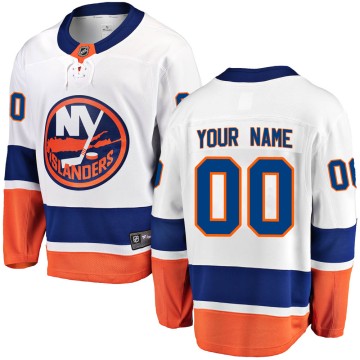 Breakaway Fanatics Branded Men's Custom New York Islanders Custom Away Jersey - White