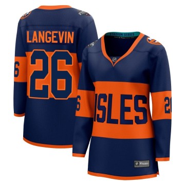 Breakaway Fanatics Branded Women's Dave Langevin New York Islanders 2024 Stadium Series Jersey - Navy