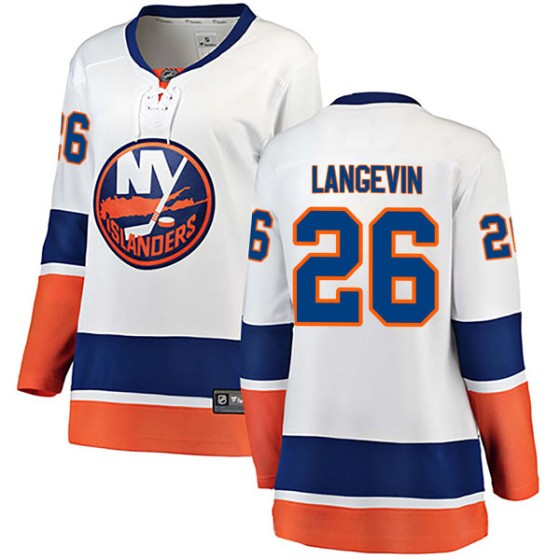 Breakaway Fanatics Branded Women's Dave Langevin New York Islanders Away Jersey - White