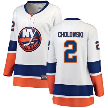Breakaway Fanatics Branded Women's Dennis Cholowski New York Islanders Away Jersey - White